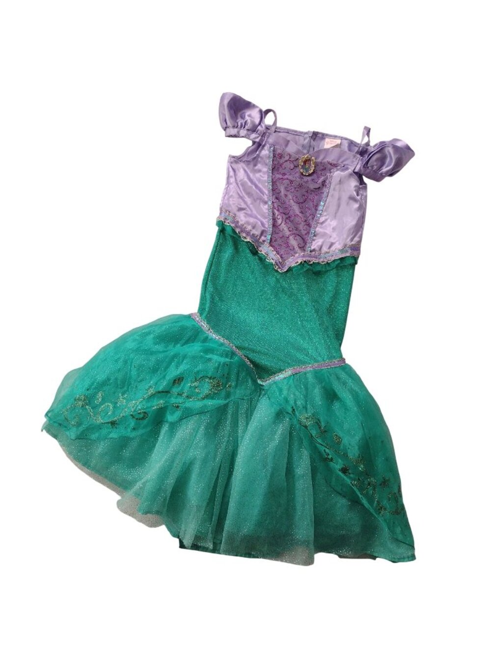 Disney Deluxe Ariel Costume 4-6 Purple Green Sparkly Mermaid Dress